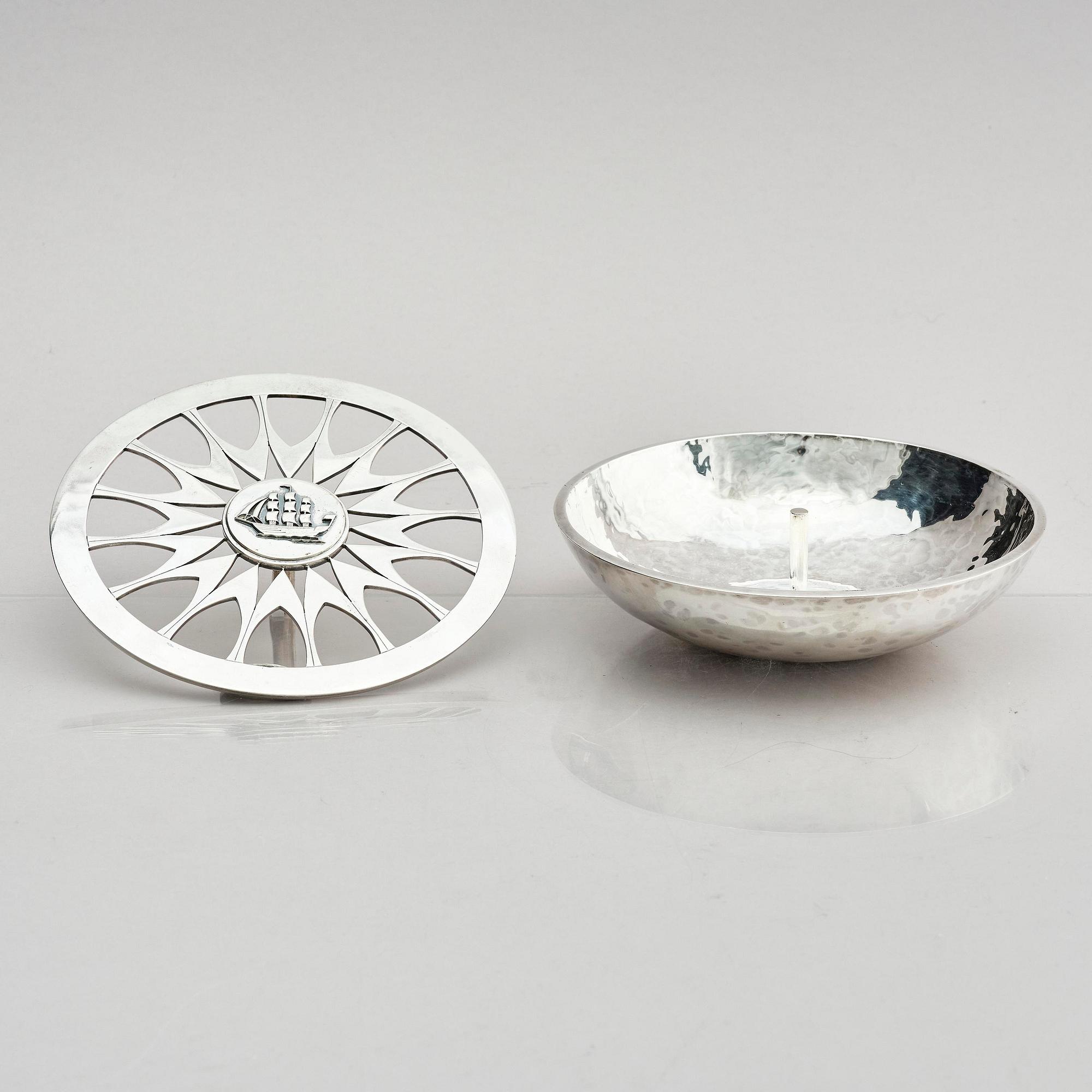 Carl Fredrik Carlman, a sterling silver ashtray, designed by Sven Carlman, Stockholm, Sweden 1955.