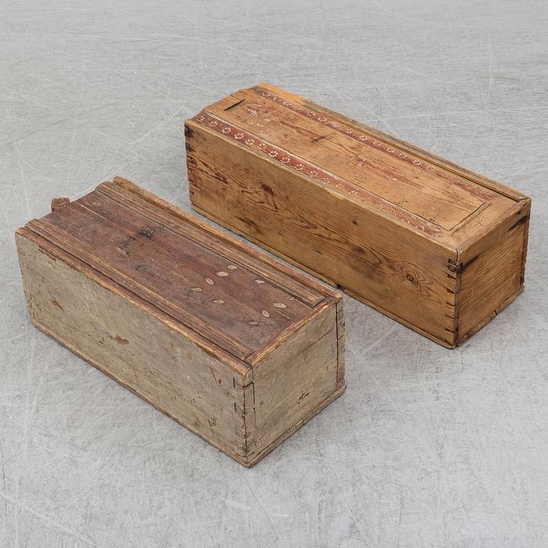 Two 19/20th century wood boxes.