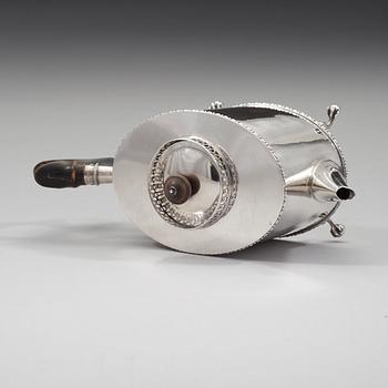 Pehr Zethelius, tekanna, silver, Stockholm 1800, sengustaviansk.