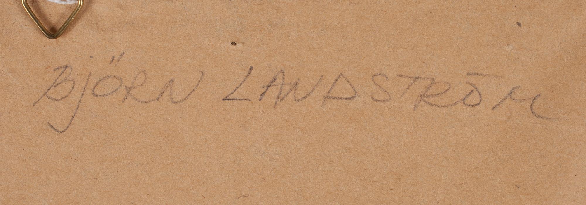 BJÖRN LANDSTRÖM, gouache, signerad, 1900-talets mitt.