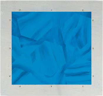 MICHAEL WEST, acrylic on metal, signed verso and dated 92.