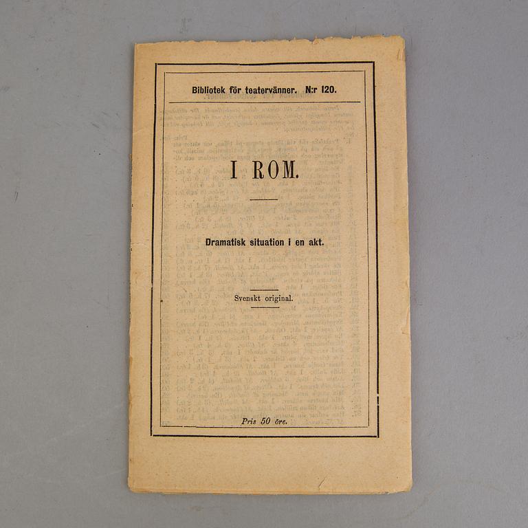 AUGUST STRINDBERG, böcker, 5 volym originalupplagor, 1800-talets slut.