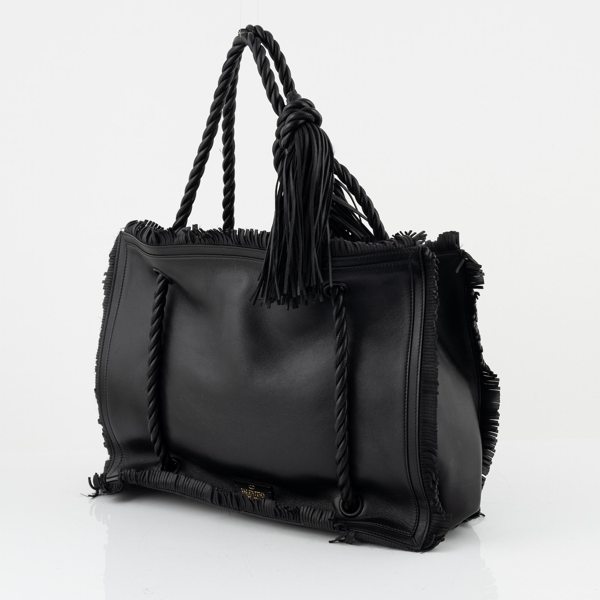 Valentino Garavani, "The Rope Large Fringe Leather Tote Bag".