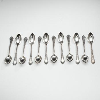 EFTERRÄTTSSKEDAR, 12 st, silver 875, Sovjetunionen, 1900-tal. Vikt tot. 371 g.
