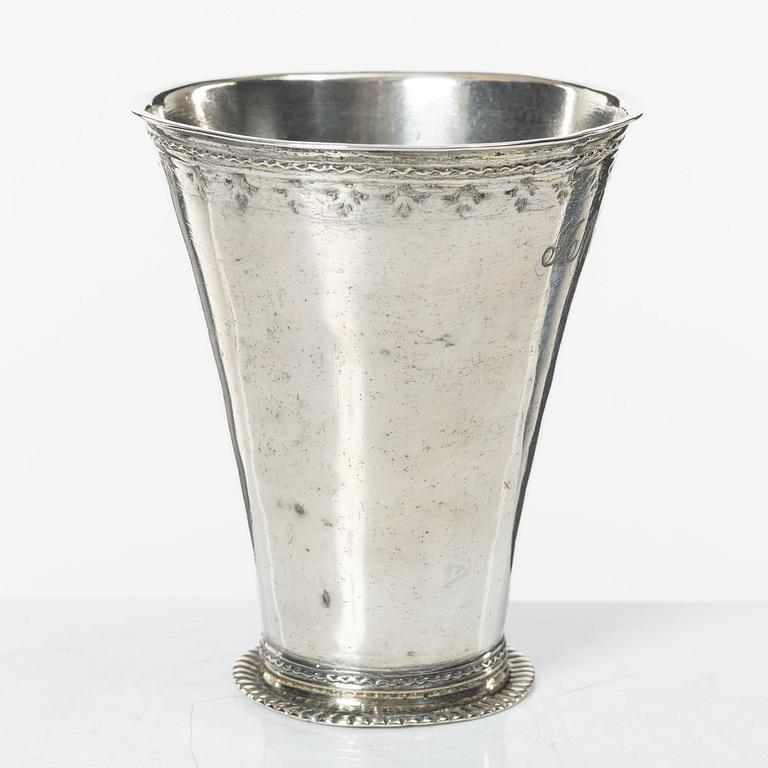A silver beaker, mark of Christoffer Wasserman, (active 1734-1770) Lindesberg, Sweden.