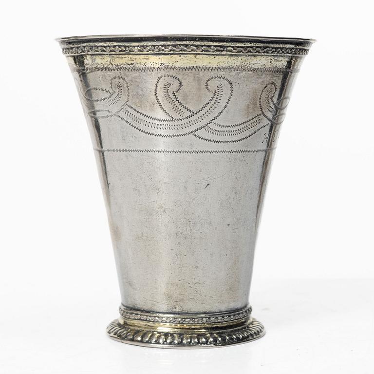 A Swedish silver beaker, mark of Jeremias Dahlén, Västerås (1722–1736–).