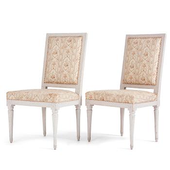 86. A pair of Gustavian chairs by J. Lindgren (master in Stockholm 1770-1800).