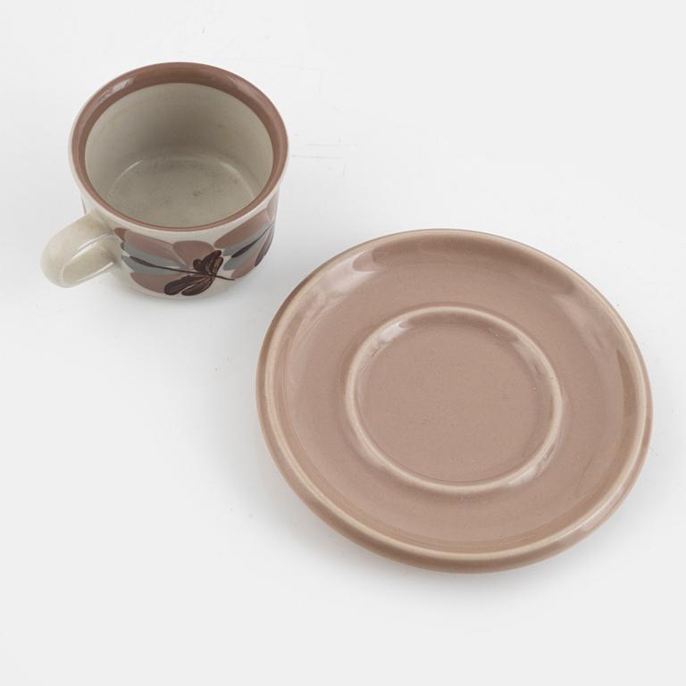 Ulla Procopé, eight "Koralli" coffee cups with saucers, Arabia, Finland.