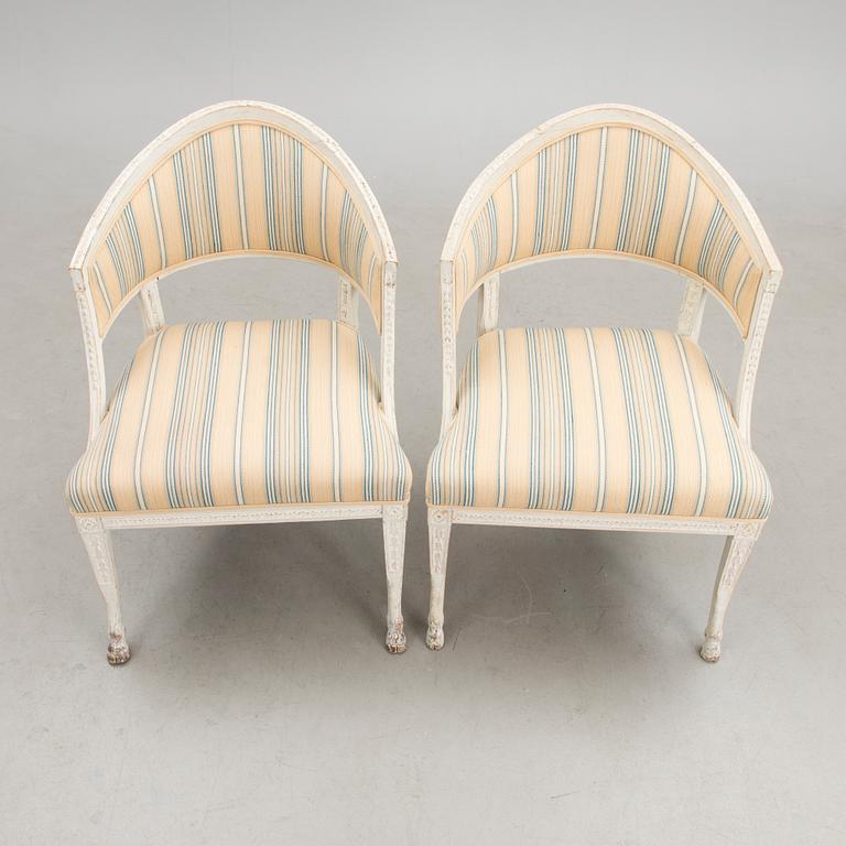 KARMSTOLAR ETT PAR, Efraim Ståhles stil, gustavianska 1800-talets början.