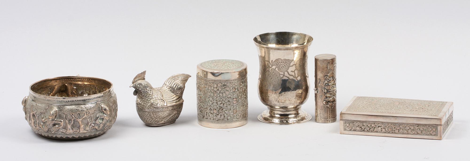 PARTI SILVER, 6 delar, Asien, 1900-tal.