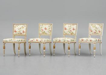 A set of four late Gustavian 'Sulla' chairs, Stockholm, circa 1800.