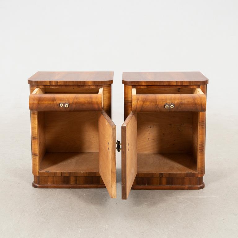 Bedside tables, a pair, first half of the 20th century.