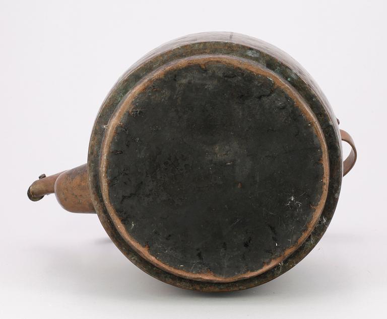 KAFFEPANNA, koppar, märkt DAE o GB, 1800-talets första hälft.