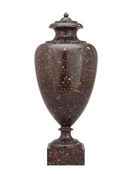 598. A late Gustavian early 19th century porphyry urn.