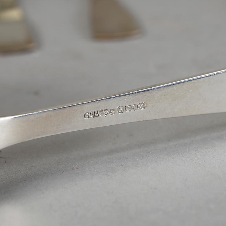 MATBESTICKSSERVIS, 45 delar, silver, "Rosenholm". Bl a GAB Stockholm 1957. Tot ca 2030 g.
