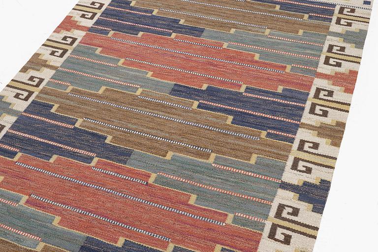 Märta Måås-Fjetterström, a carpet, 'Blå heden', flat weave, c 248 x 151 cm, signed AB MMF.