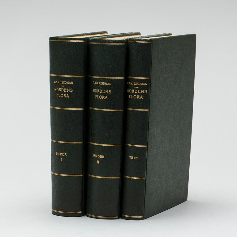 BÖCKER, 3 volymer, "Nordens flora", CAM Lindman.
