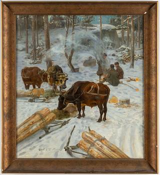 GUSTAF ERICSON FISCHER, olja på duk, signerad.