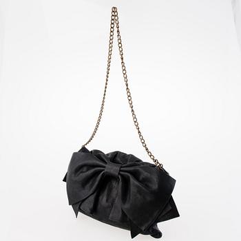 Red Valentino Black Leather Evening Bag.