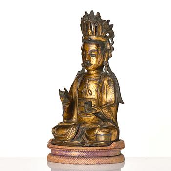 Guanyin, förgylld brons. Mingdynastin, 1500/1600-tal.
