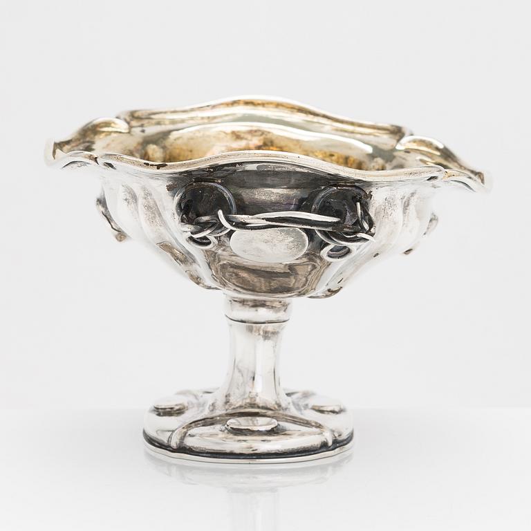 Johan Gustaf Ettinger, a parcel-gilt silver sweetmeat basket, Turku Finland 1852.