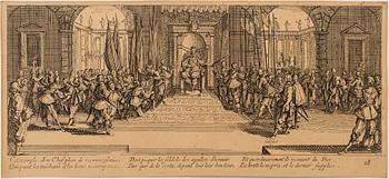 JACQUES CALLOT, Book, collection of 18 etchnings from Les miseres et les mal-hevrs de la gverre. 1633, later edition.