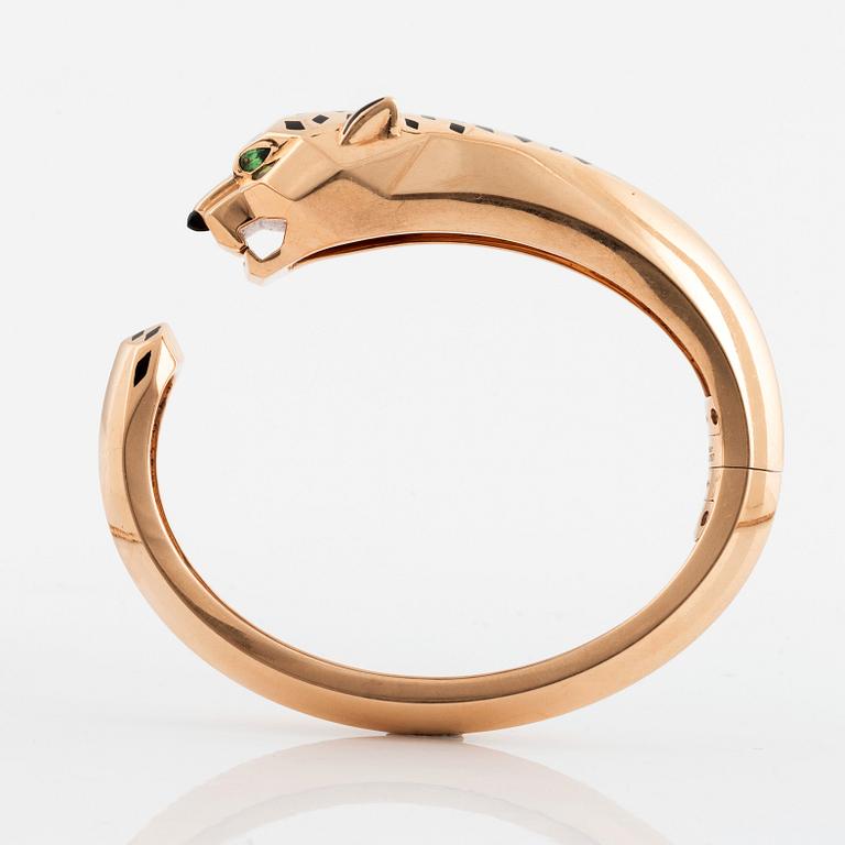 Cartier Panthère armring, 18K guld och emalj.