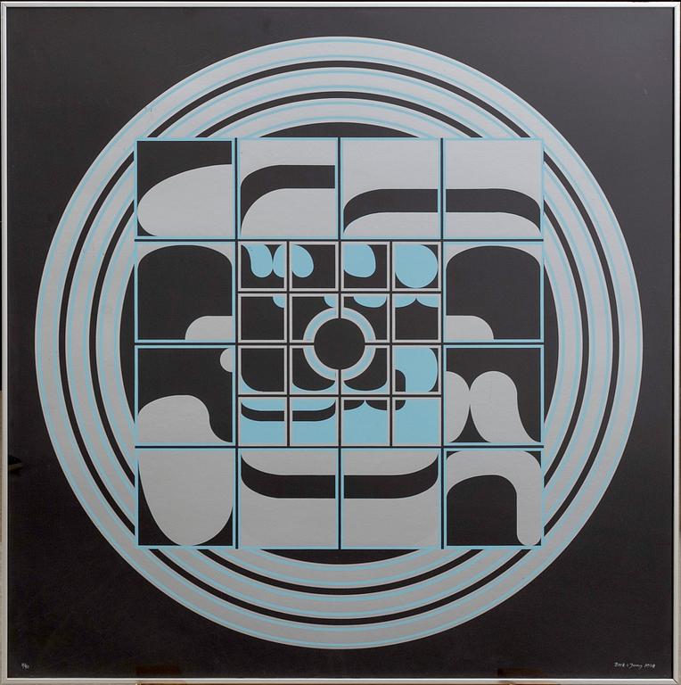 BECK & JUNG, Färgserigrafi, signerad och numrerad 11/50, daterad 1974.