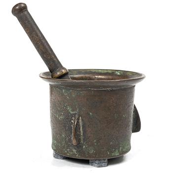 Mortel med stöt, troligen Spanien, 1500/1600-tal.