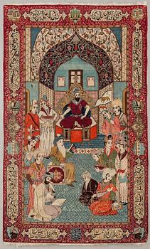 MATTA, semiantik, Kirman Yezd, figural, signerad. Ca 214 x 129 cm.