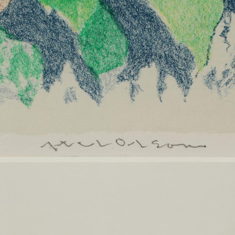 AXEL OLSON, litografi, signerad, EA.