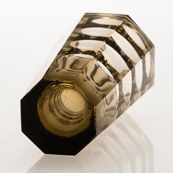 GÖRAN HONGELL, A late 1930's glass vase "Optical glass", Karhula.