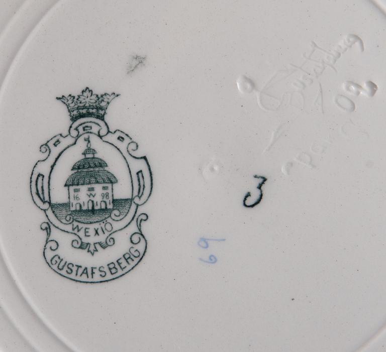 MATSERVIS, 40 delar, flintgods, "Växiöguld", 1800/1900-tal.