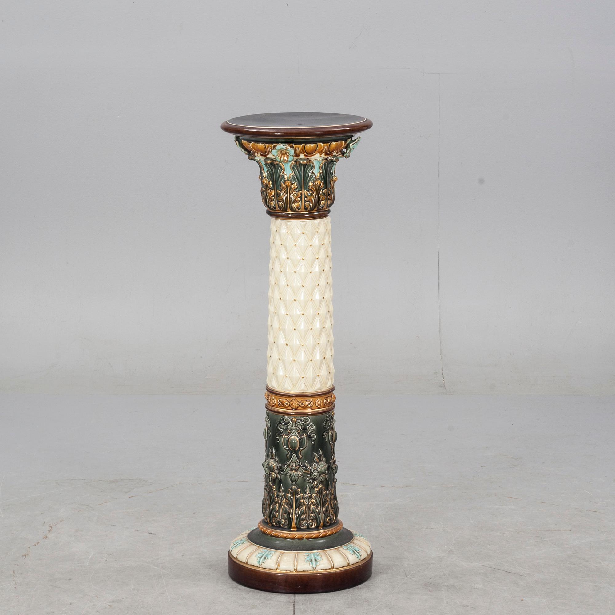 PIEDESTAL, majolika, Rörstrand, 1800/1900-tal.
