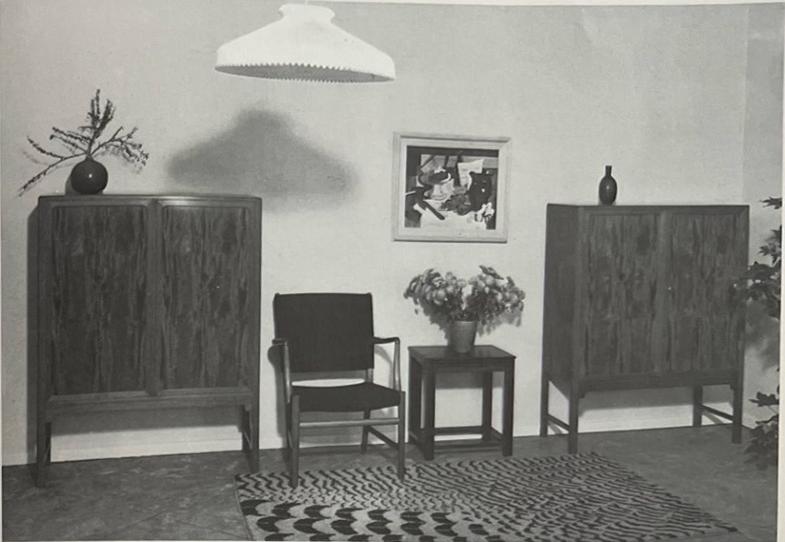 Jacob Kjaer, a mahogany nesting table later part of the 20th century.