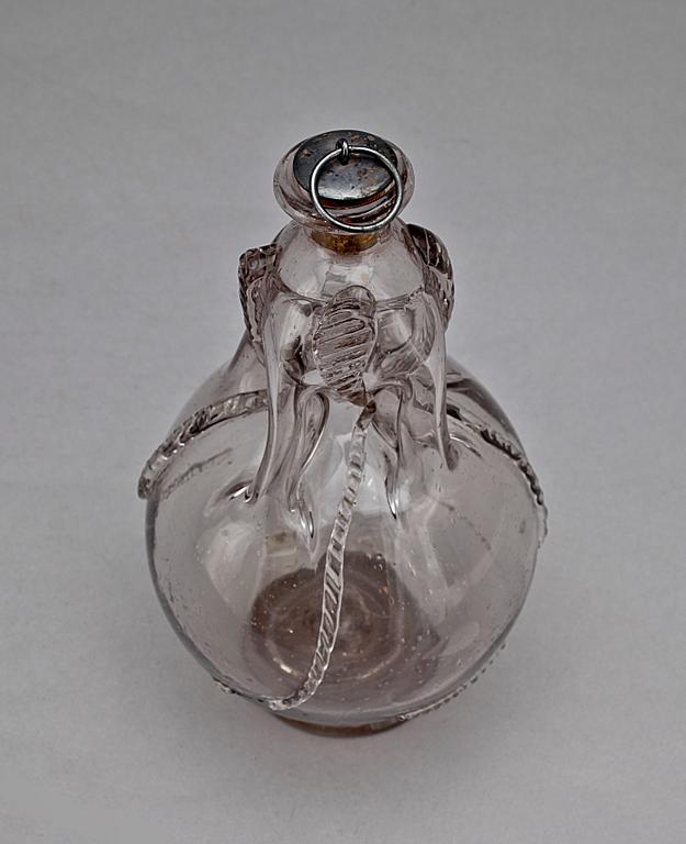 KLUCKAFLASKA, glas, 1700/1800.