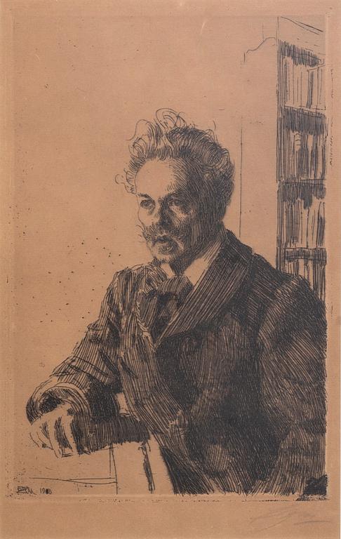 Anders Zorn, a signed etching from 1910.