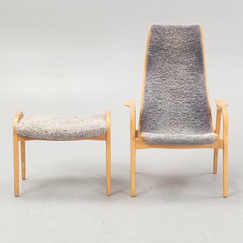 Yngve Ekström, fåtölj med fotpall, "Lamino", Swedese.