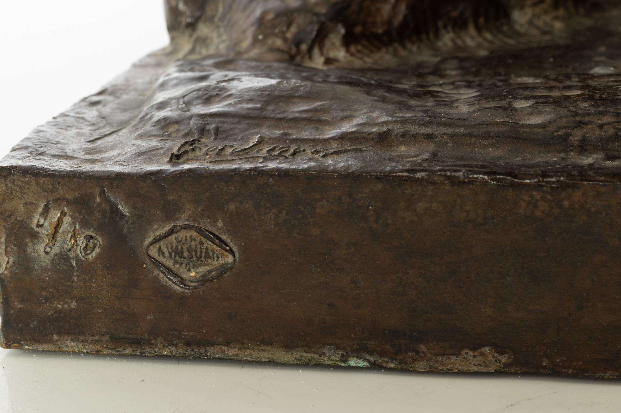 Gudmar Olovson, sculpture. Signed. Numbered. Foundry mark. Bronze, height 79 cm, length 58 cm.