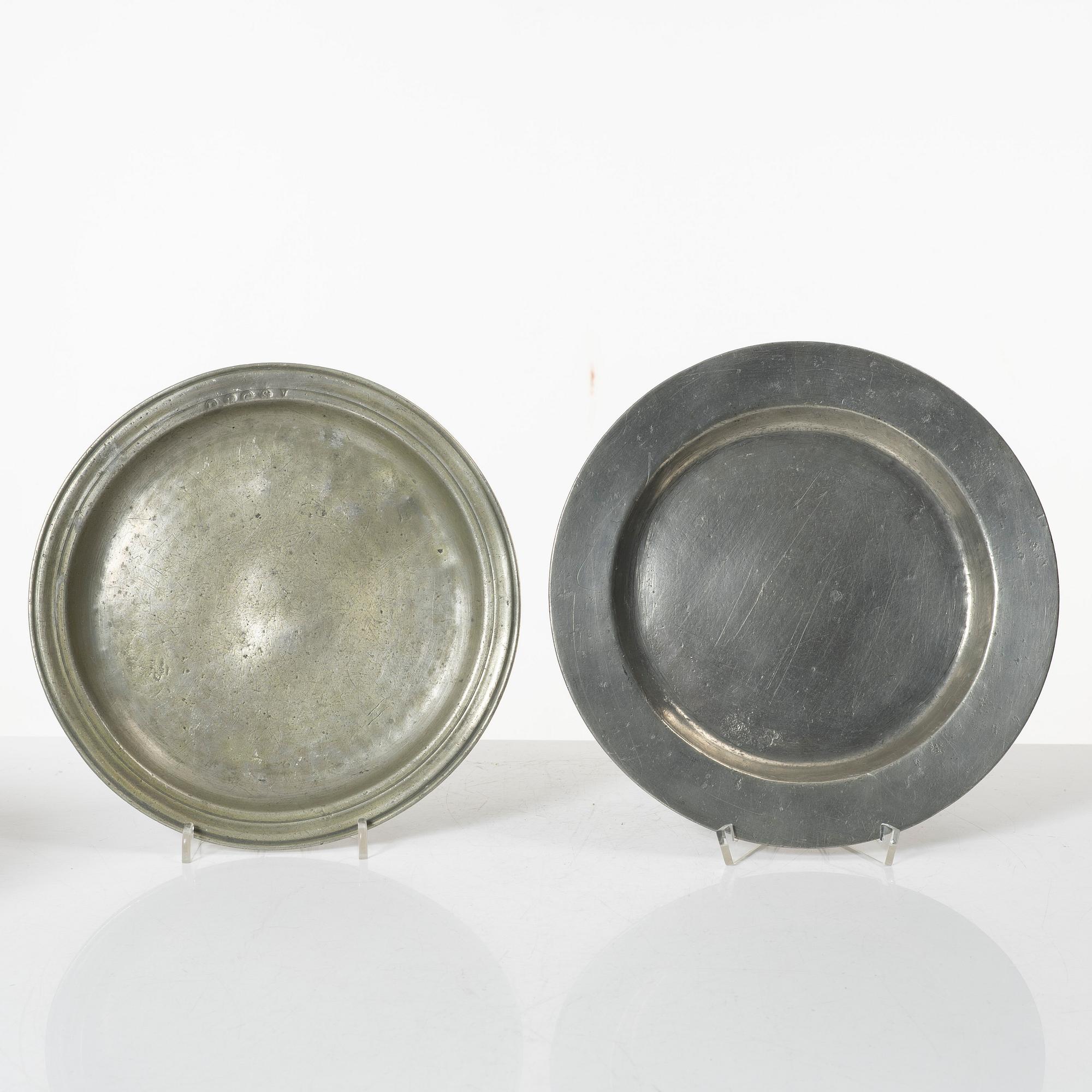 Tin objects, six pieces, Sweden, 18th-19th century.