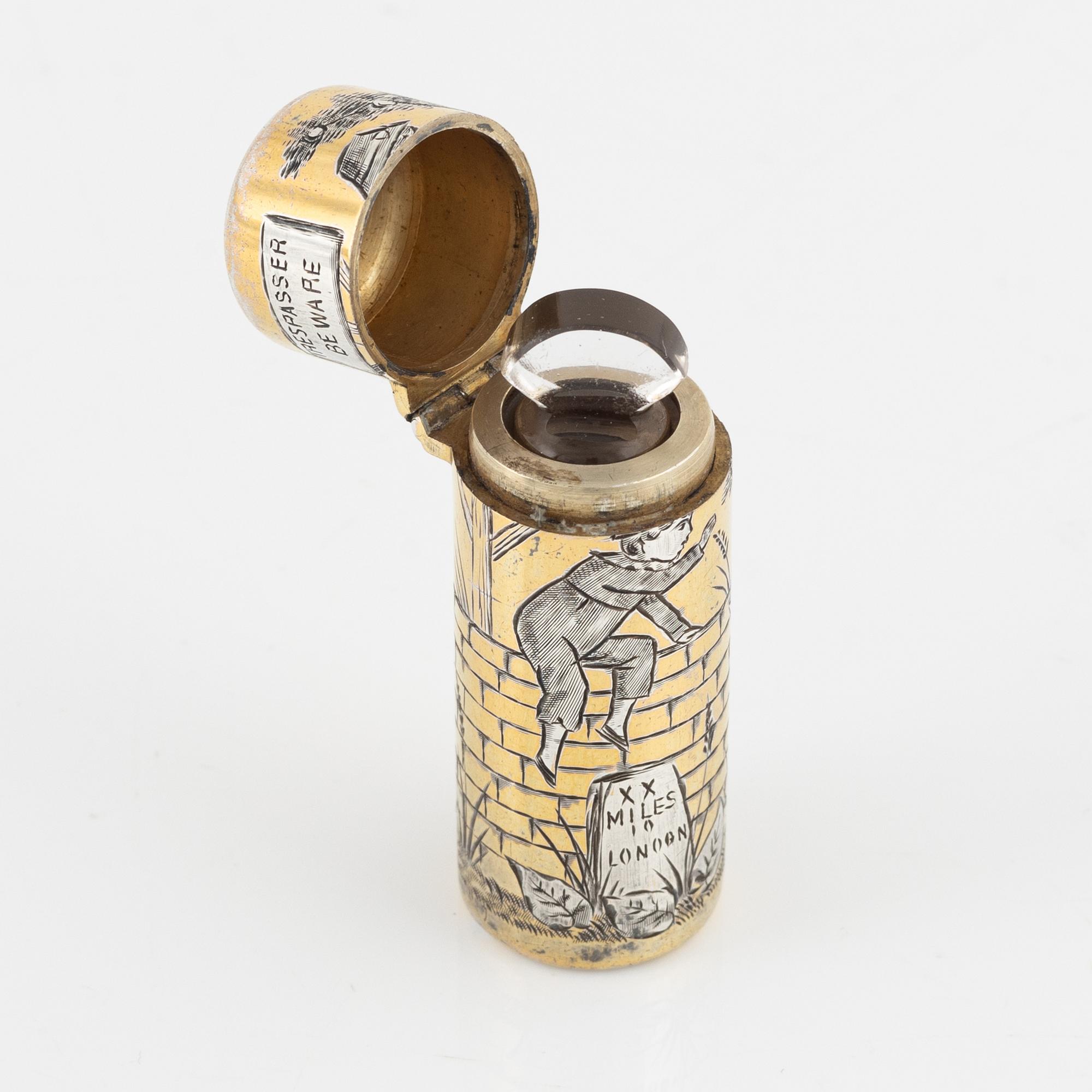 Sampson Mordan & Co, parfymflaska, silver, London 1883.