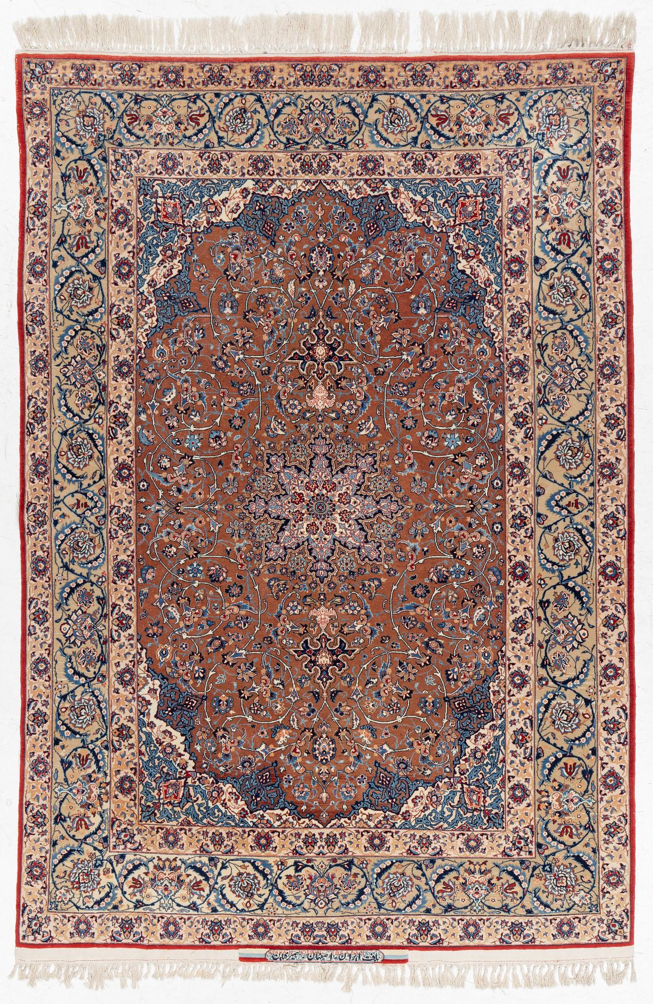 A Isfahan rug, signed (Hossein) Seirafian  222 x 150 cm.