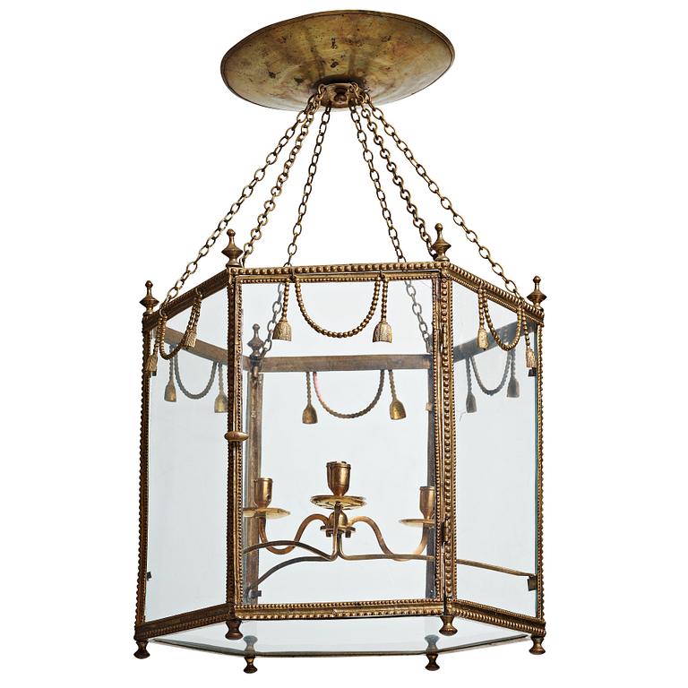 A Gustavian late 18th century four-light hanging lantern.