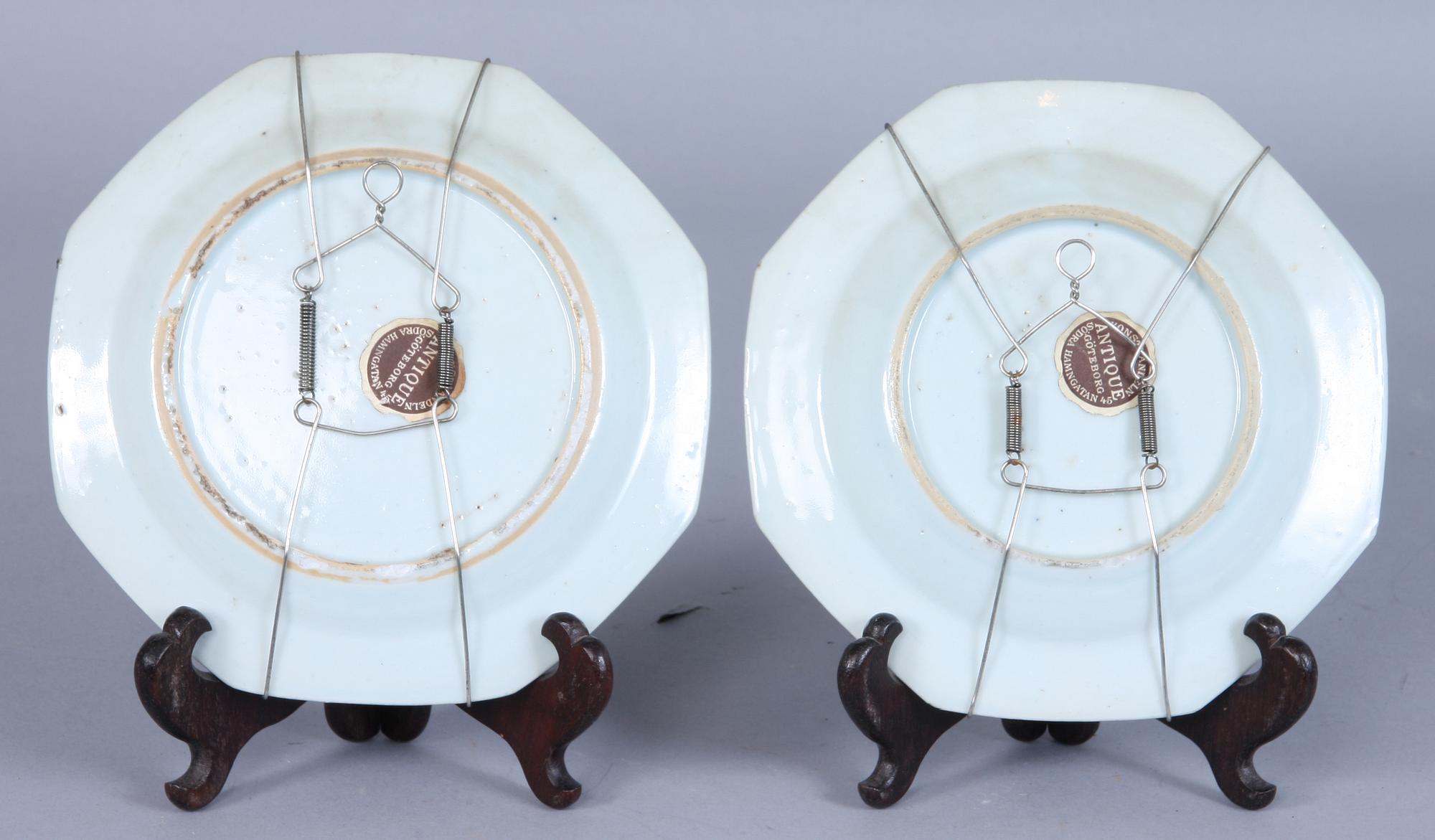 ASSIETTER, 4 st, porslin, Kina. 1700-tal.