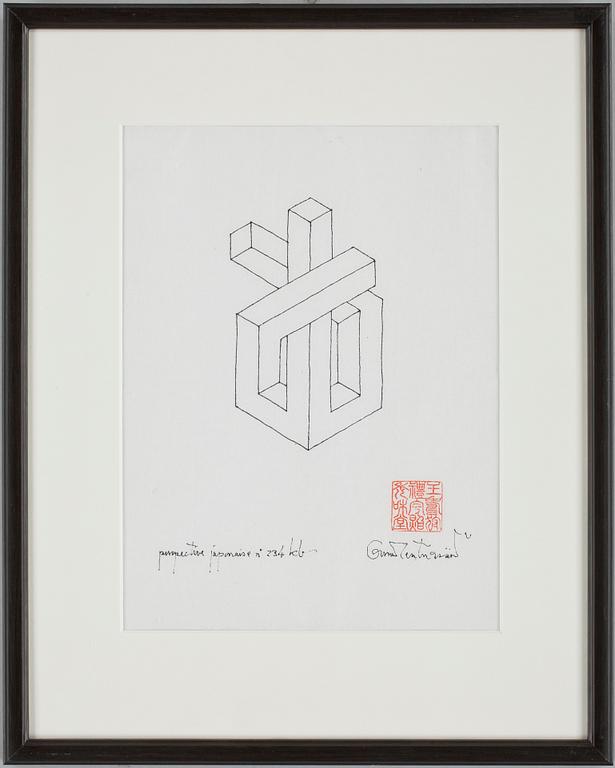 OSCAR REUTERSVÄRD, tuschteckningar 2 st. Sign.