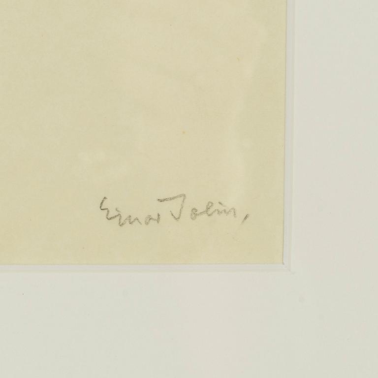 Einar Jolin, pencil drawing, signed Einar Jolin.
