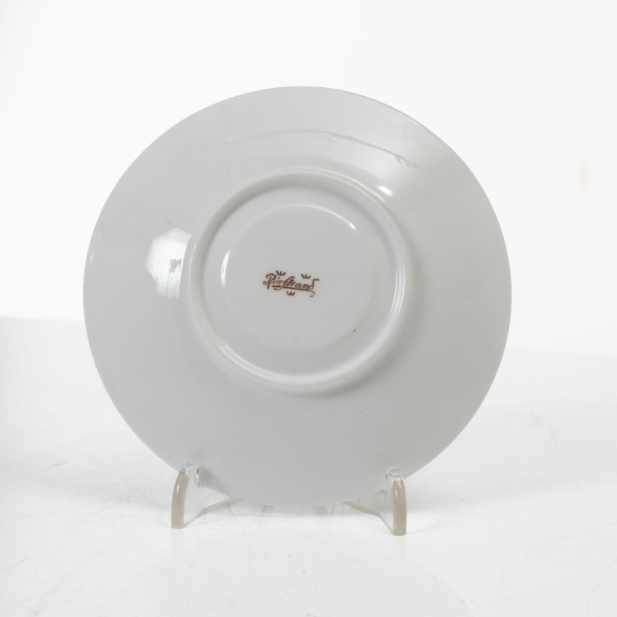 Alf Wallander, 10 coffee cups with saucers, "Dragonfly", Rörstrand, Art Nouveau.