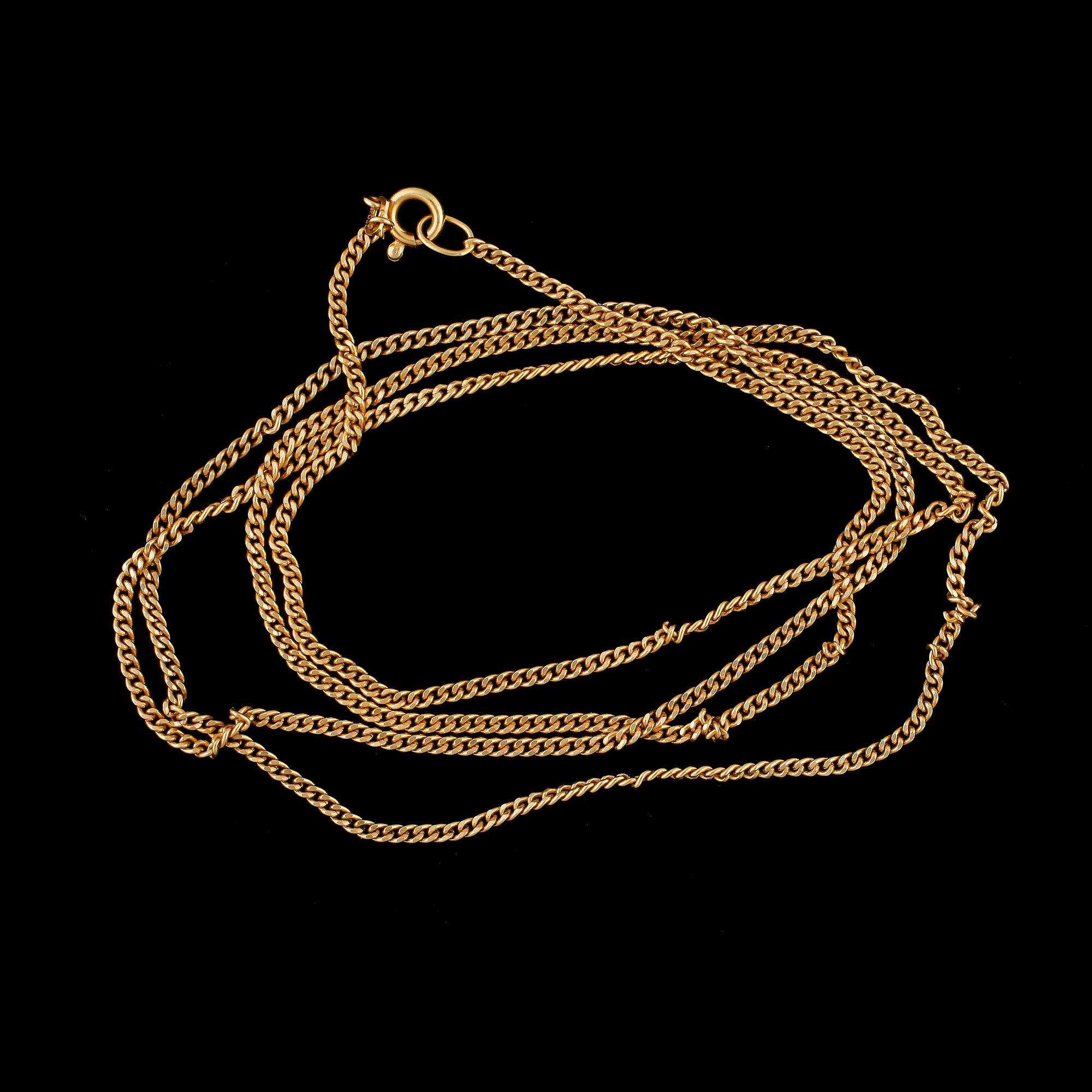 HALSBAND / KEDJA, 18k guld. Vikt ca 13 gram.