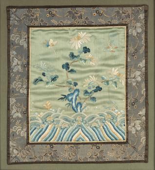 A silk embroidery, China, Qing dynasty, 19th century.