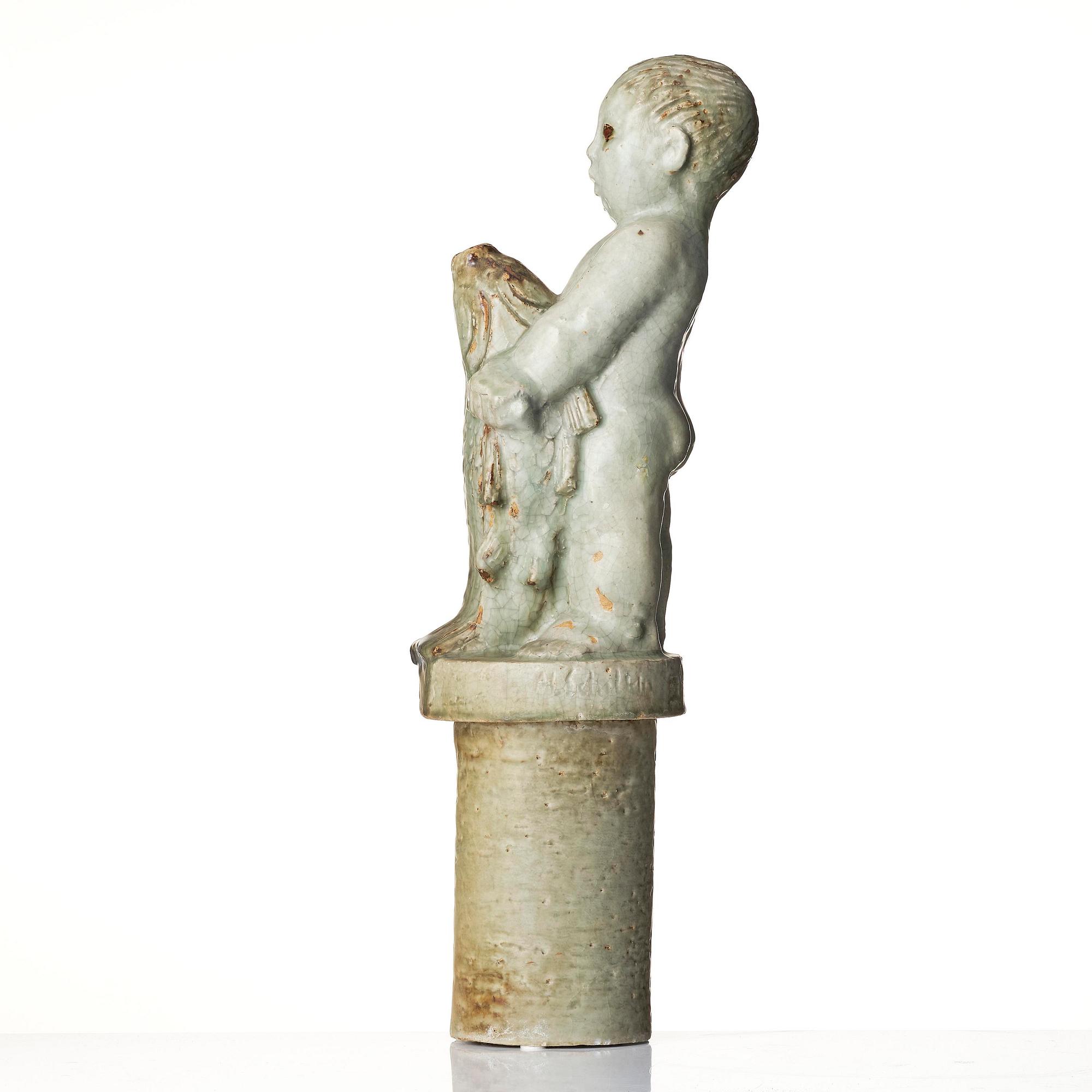 Michael Schilkin, a stoneware sculpture, in two parts, Arabia, Finland, 1940s.